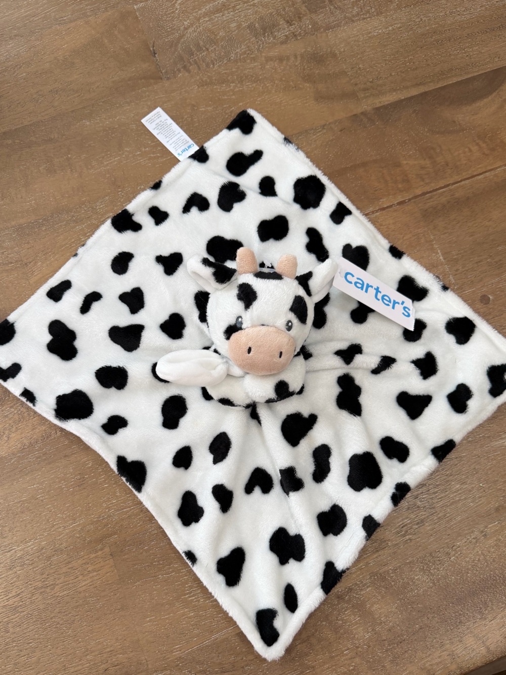 Carter's Black and White Cow Comfort Lovey